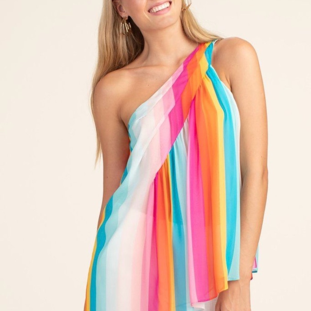 Trina Turk Multicolor One-Shoulder Blouse